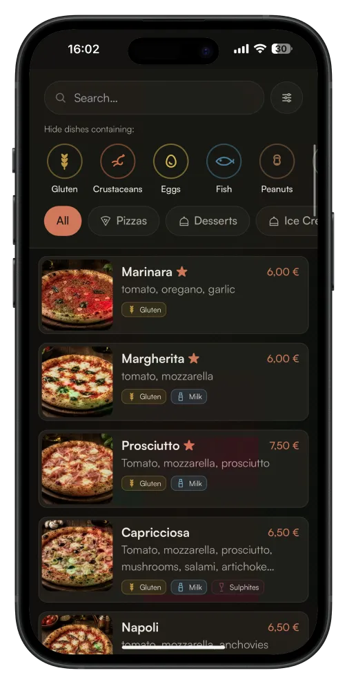 Il menu digitale Tàvly in English